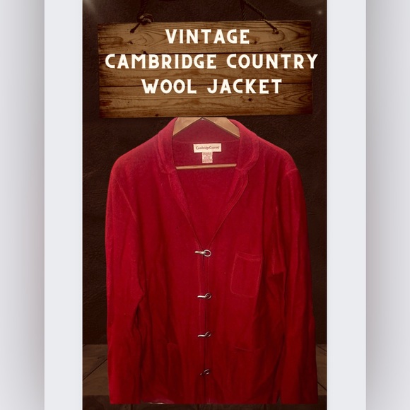 Vintage Cambridge Classics, wool cardigan sweater with metal closures, pockets - Picture 3 of 13